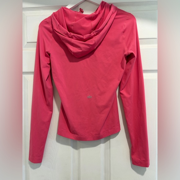 Alo Yoga Alosoft Long Sleeve Hooded Runner in pink Size M - Picture 2 of 6